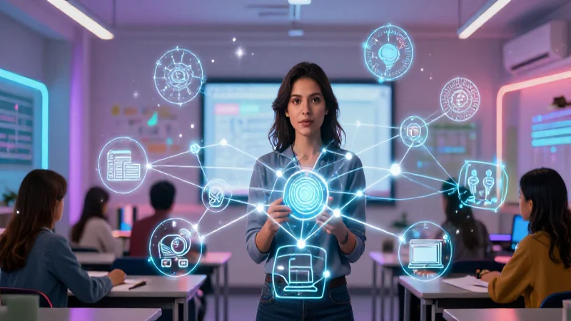 Ideas: Qué son, tipos y características esenciales 4 Educador mexicano en un aula moderna y vibrante