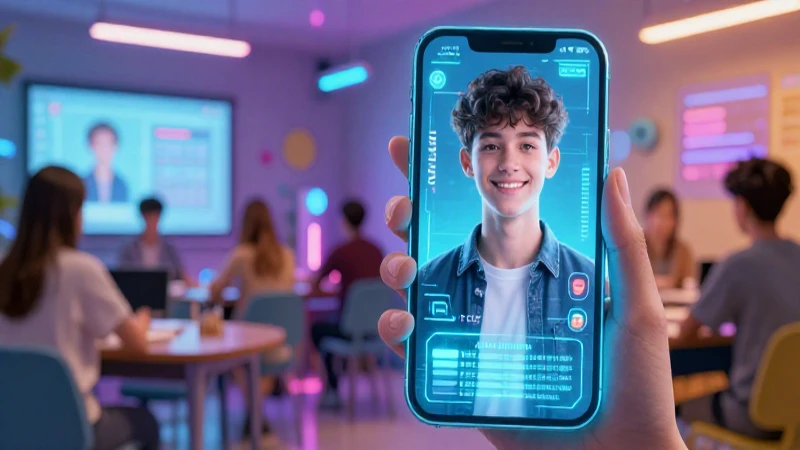 Cómo se trata la Identidad Digital en la educación en Chile 7 Estudiante digital en entorno de aprendizaje moderno