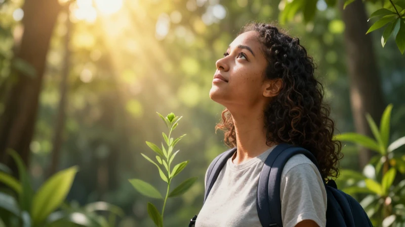 Joven diverso buscando conocimiento y luz