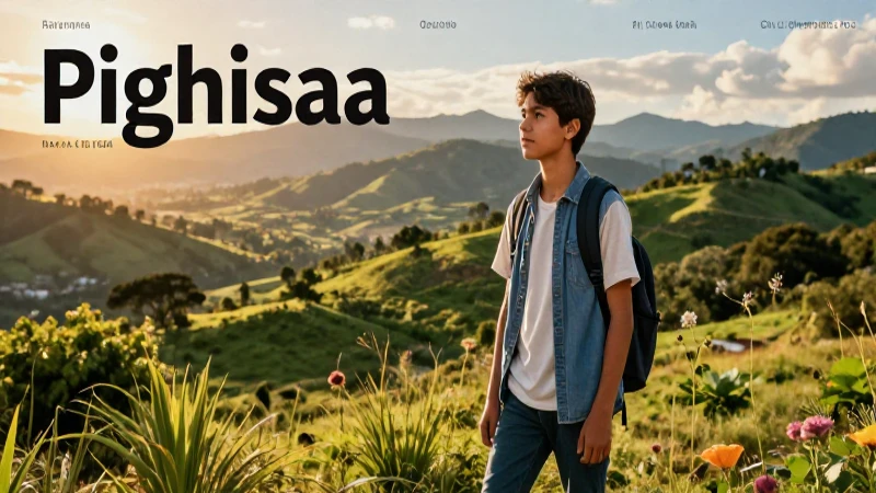 Estudiante contemplativo en paisaje mexicano