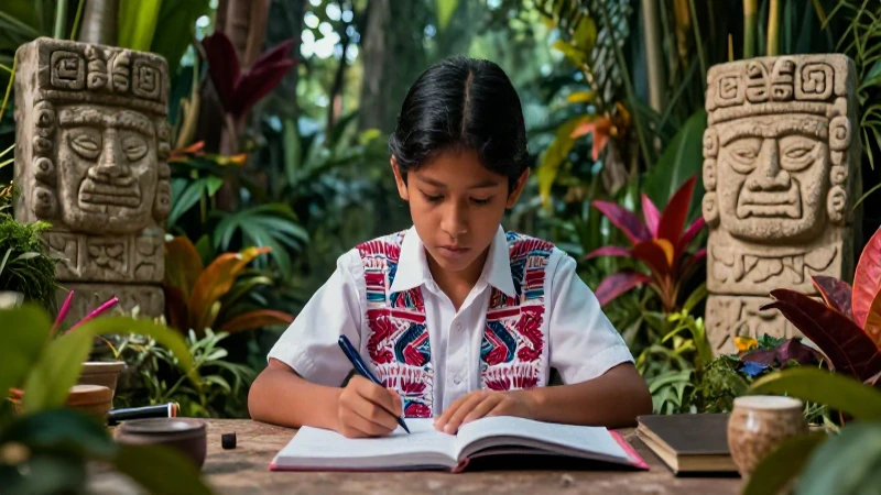 Estudiante mexicano aprende maya en la jungla