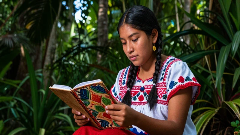 Idioma Q'anjob'al: 20 Palabras en Q'anjob'al y Español 9 Joven indígena estudia en la selva con estilo