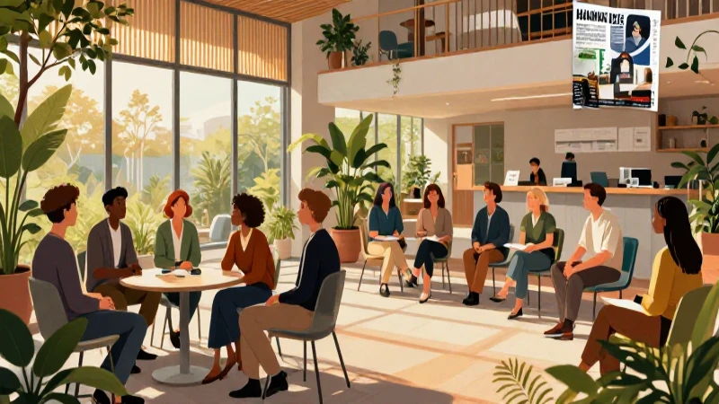 Escena vibrante de diálogo comunitario moderno