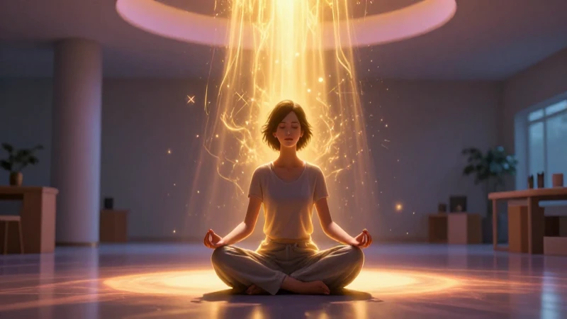 Iluminación: Definición y Concepto Esencial Explicado 5 Meditación serena en espacio moderno con luz divina