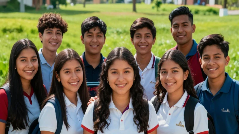 Imagen de Cultura de Paz: Construyendo un Futuro Armonioso 5 Ilustración de estudiantes mexicanos sonrientes