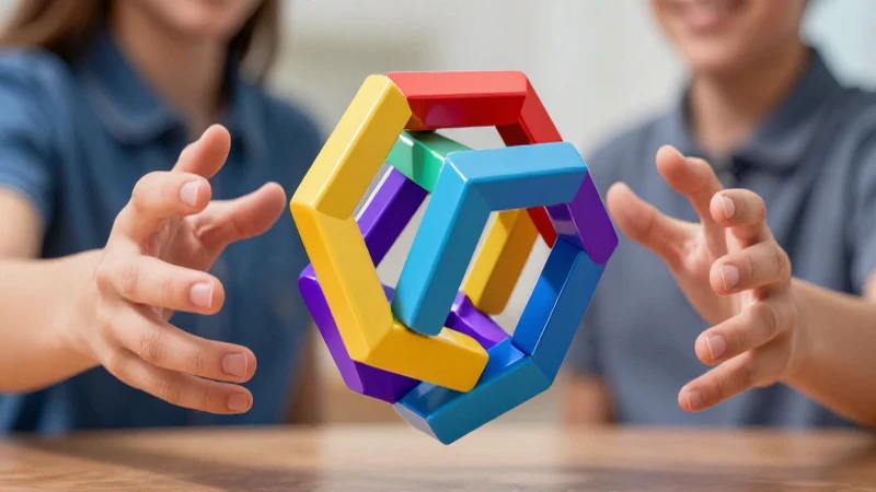 Estudiante toca geometría 3D académica brillante