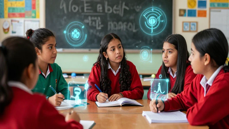 Estudiantes mexicanos discuten ética en un aula vibrante