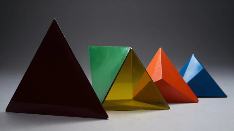 Prismas triangulares vibrantes en fotografía elegante