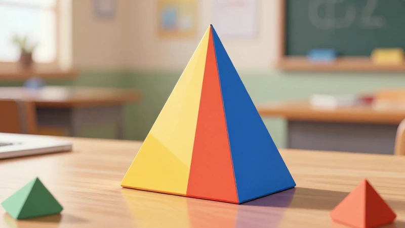 Prisma triangular inspirador para proyectos educativos
