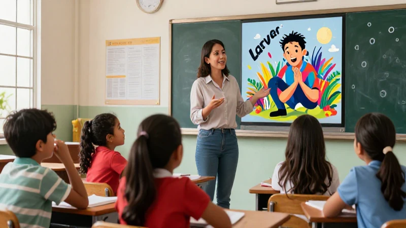 Imágenes de Socioemocional: Aprendiendo a Conectar 6 Educadora presenta ilustración a alumnos mexicanos