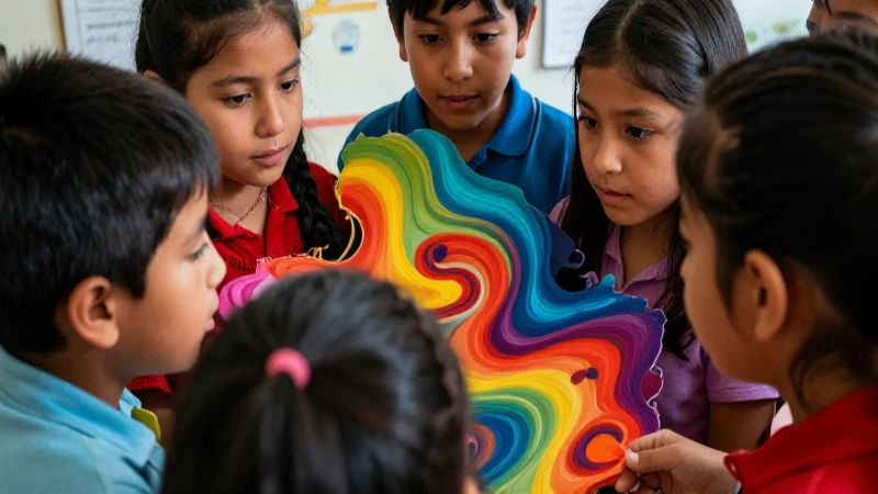 Imágenes de Socioemocional: Aprendiendo a Conectar 4 Niños mexicanos aprendiendo con conexiones emocionales vibrantes