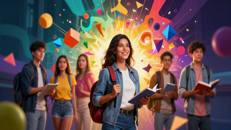Potencia tu creatividad con imágenes y fantasías imaginarias 3 Ilustración vibrante de estudiante mexicano en blog