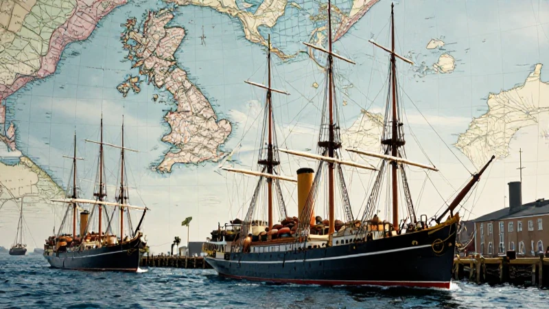 Escena realista del puerto colonial victoriano