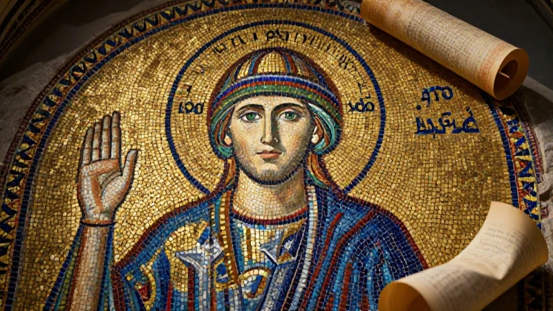 Mosaico bizantino de lujo con detalles dorados