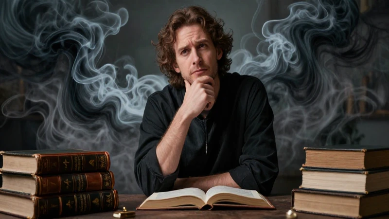 Impío: Significado, características, definición y concepto 4 Académico reflexiona ante libros oscuros y humo