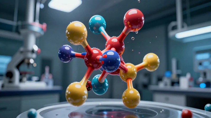 Química Orgánica: clasificación, ejemplos y características 5 Molécula compleja en entorno tecnológico futurista