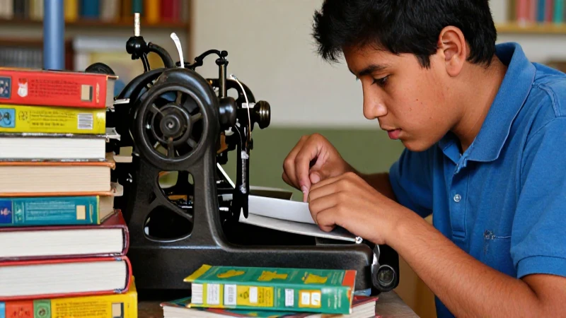 Estudiante mexicano aprende con prensa antigua