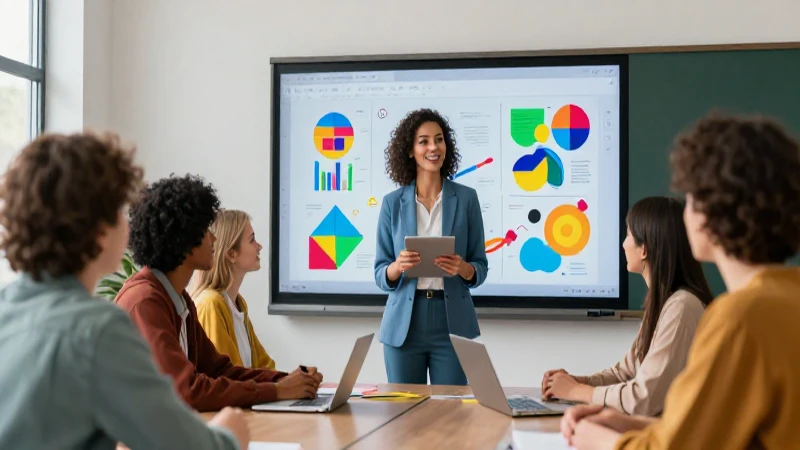 Impulso Docente: Estrategias para Transformar la Educación 4 Docente guía aprendizaje en aula moderna digital