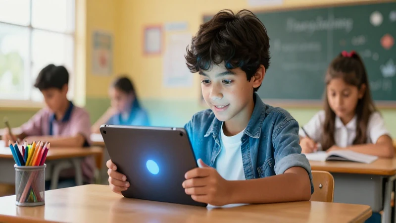 Impulso Docente: Estrategias para Transformar la Educación 5 Joven estudiante aprende con tableta digital