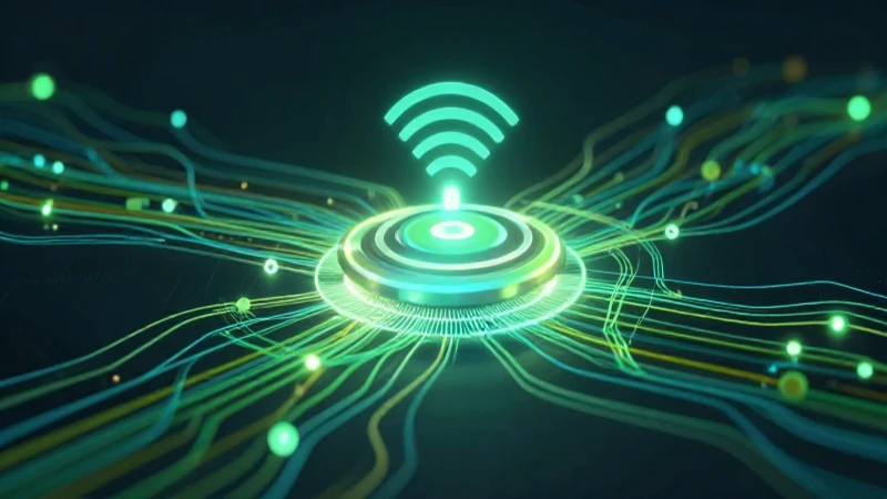 Inalambrico: Definición, Concepto y su Importancia 9 Red tecnológica futurista, vibrante y minimalista
