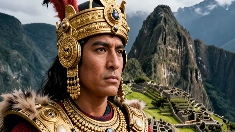 Incas: Su Cultura, Religión, Economía y Organización Social 9 Retrato épico de noble inca en Machu Picchu
