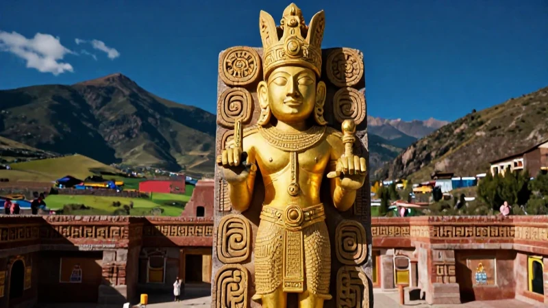Incas: Su Cultura, Religión, Economía y Organización Social 5 Escultura Inca dorada en los Andes