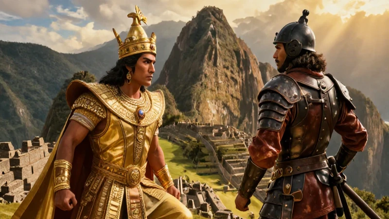 Encuentro Inca y español en Machu Picchu
