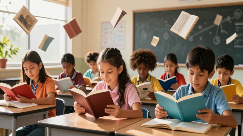 Incentivando la lectura: Estrategias para fomentar el hábito 8 Niños mexicanos leen en un aula iluminada