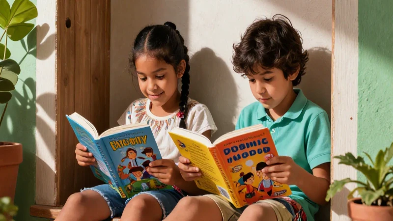 Incentivando la lectura: Estrategias para fomentar el hábito 5 Niños leyendo en estilo educativo mexicano vibrante