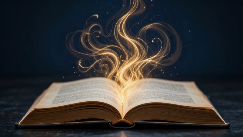 Libro antiguo con energía abstracta y luminosa
