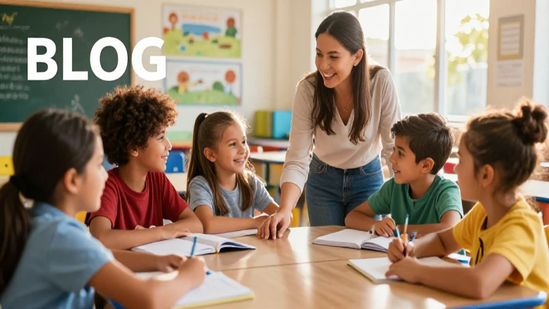 Estudiantes alegres aprendiendo con maestra mexicana
