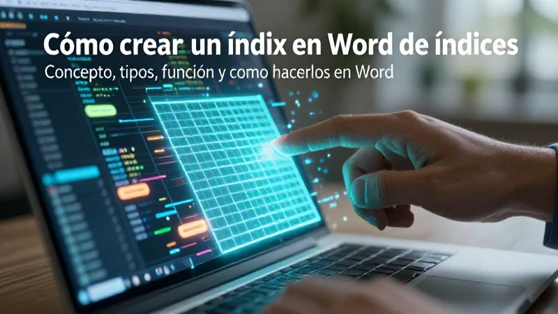 Índices: Concepto, tipos, función y cómo hacerlos en Word 4 Manos digitales crean un índice moderno en Word