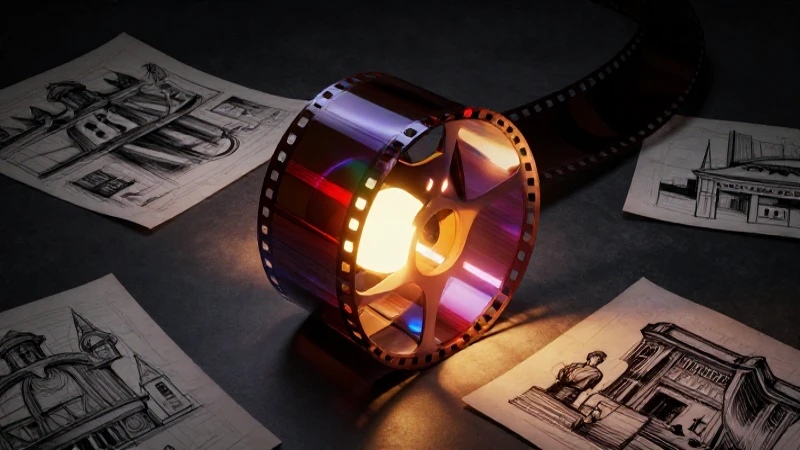 Inédito: Qué es, definición, ejemplos y su uso en el cine 5 Cinta de cine antigua resplandece sobre fondo oscuro