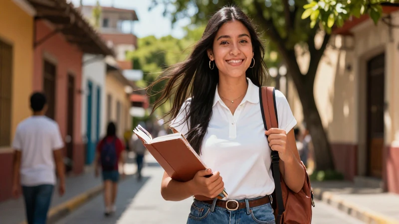 Estudiante mexicano joven con estética de revista