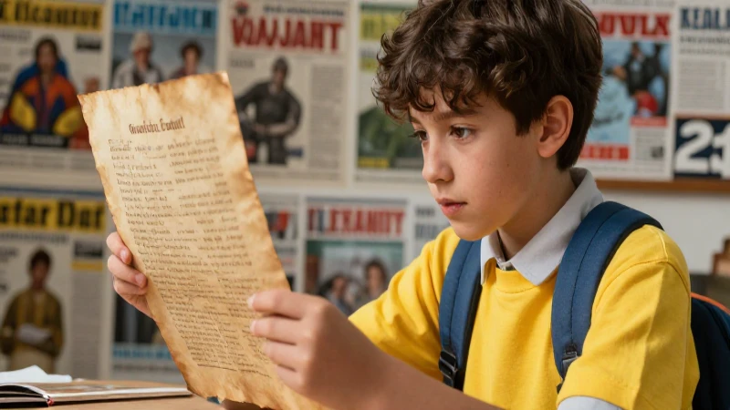 Infantil: Definición y Concepto Clave para Entenderlo 3 Estudiante descubre manuscrito antiguo con pasión