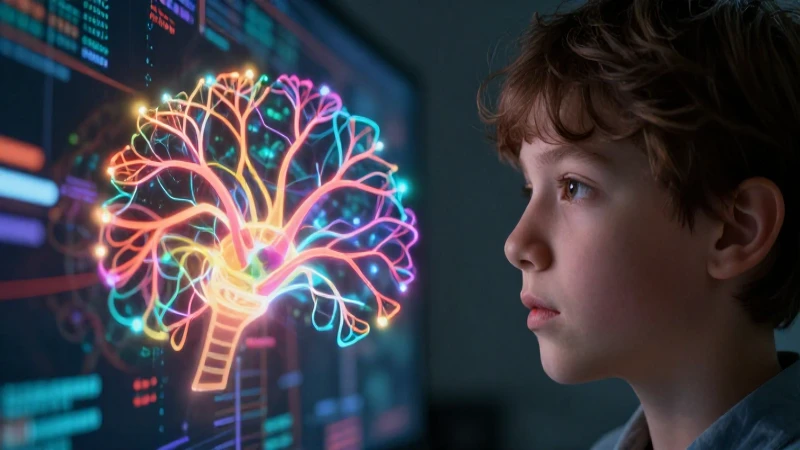 Estudiante observa redes neuronales complejas