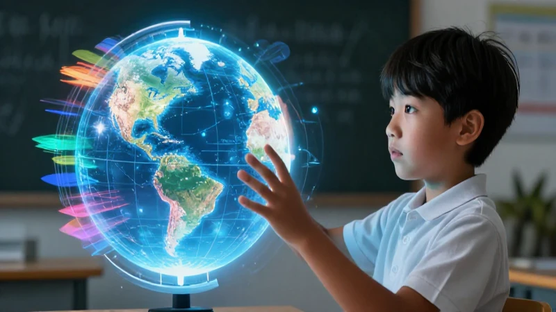 Conoce respuestas en Geografía 1 con Infinita Secundaria 3 Estudiante interactúa con un globo holográfico educativo moderno
