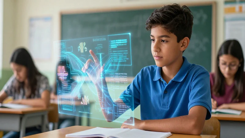 Información: Concepto, Tipos, Usos y Características Clave 5 Estudiante aprende con datos holográficos digitales