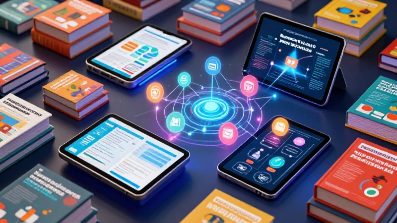 Libros de informática para secundaria: guías completas y prácticas 5 Tabletas digitales y libros informáticos crean un diseño educativo vibrante