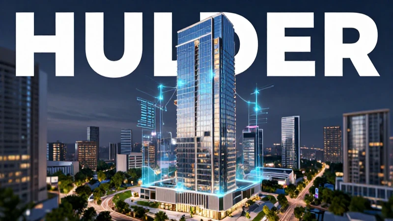 Rascacielos moderno holográfico en ciudad sustentable