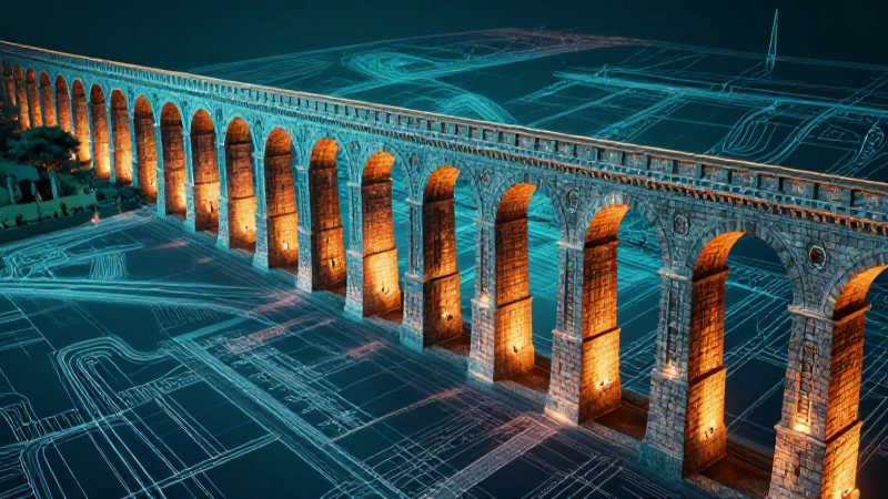 Aqueduct clásico evoluciona a infraestructura futurista moderna