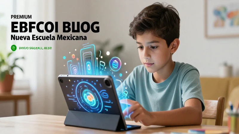 Ingeniosas estrategias de Aprendo en Casa para el éxito 7 Joven aprende con tablet educativa futurista