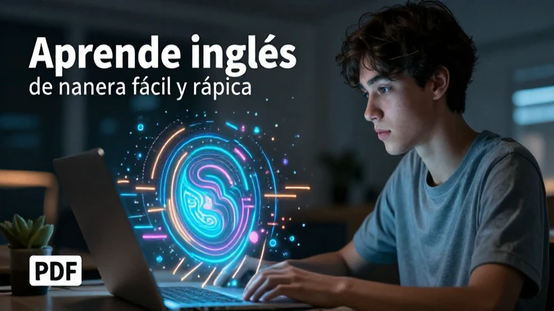 Aprende inglés de manera fácil y rápida con nuestro libro en PDF 4 Ilustración dinámica de aprendizaje de inglés