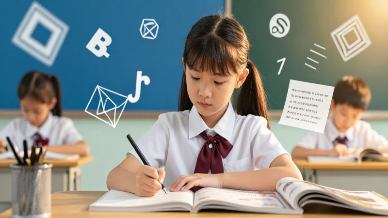 Estudiante aprendiendo gramática bajo luz vibrante