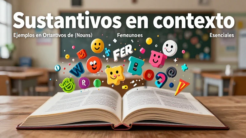 Ilustración premium para blog educativo sobre sustantivos
