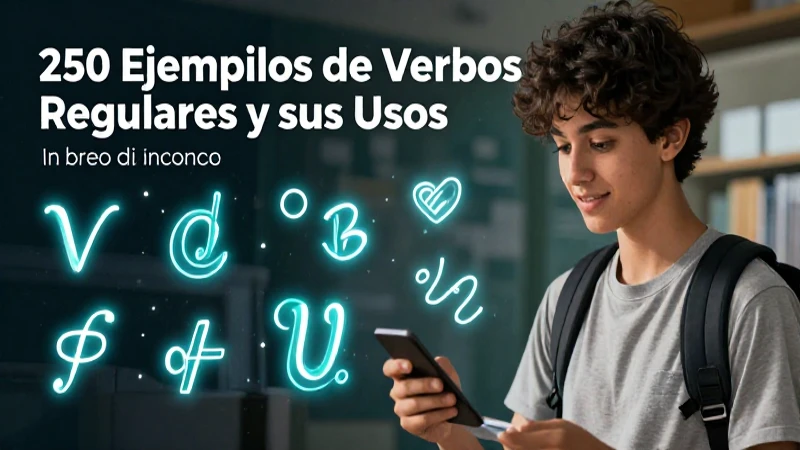 Inglés: 250 Ejemplos de Verbos Regulares y sus Usos 7 Ilustración educativa de verbos regulares en inglés