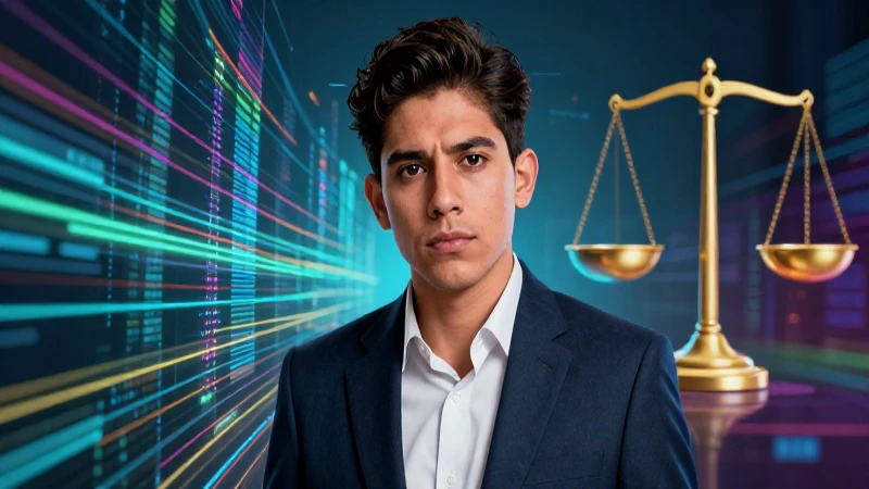 Joven intelectual mexicano, expresión decidida con estética dinámica