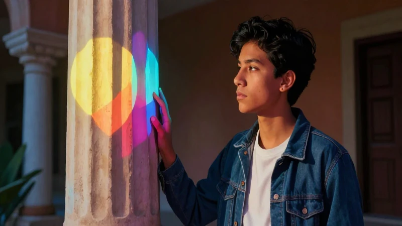 Estudiante reflexiona sobre geometría y columnas