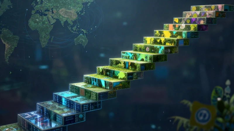 Innovación: Concepto, Tipos y su Importancia en el Cambio 3 Escalera digital vibrante simboliza evolución histórica