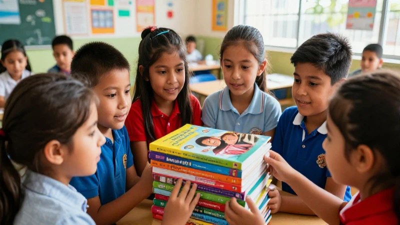 Libros de texto gratuitos: educación de calidad al alcance de todos 3 Niños mexicanos entusiastas con libros coloridos en aula moderna
